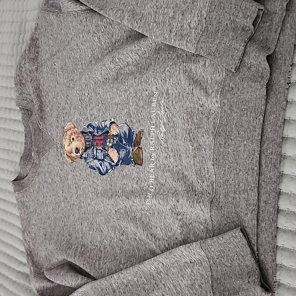 Ralph Lauren Gray Polo Bear Crewneck